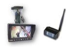 Camera and monitor showing reverse footage